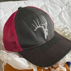 Black and Pink Mesh Cap with Deer Antler Design